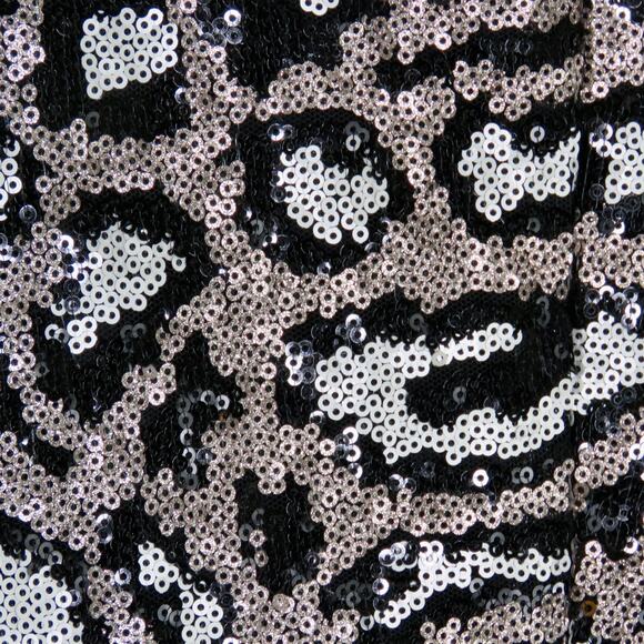 Revolve Club London Sequin Leopard Print Long Sleeve Mini Cocktail Party Dress - Picture 10 of 13